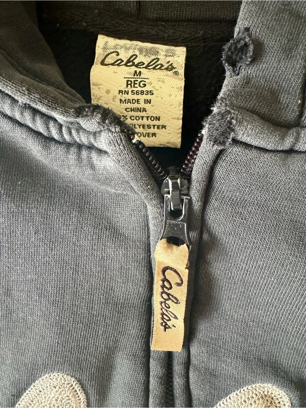 Cabela's Teal Blue Full-Zip Kids Hoodie with White Logo